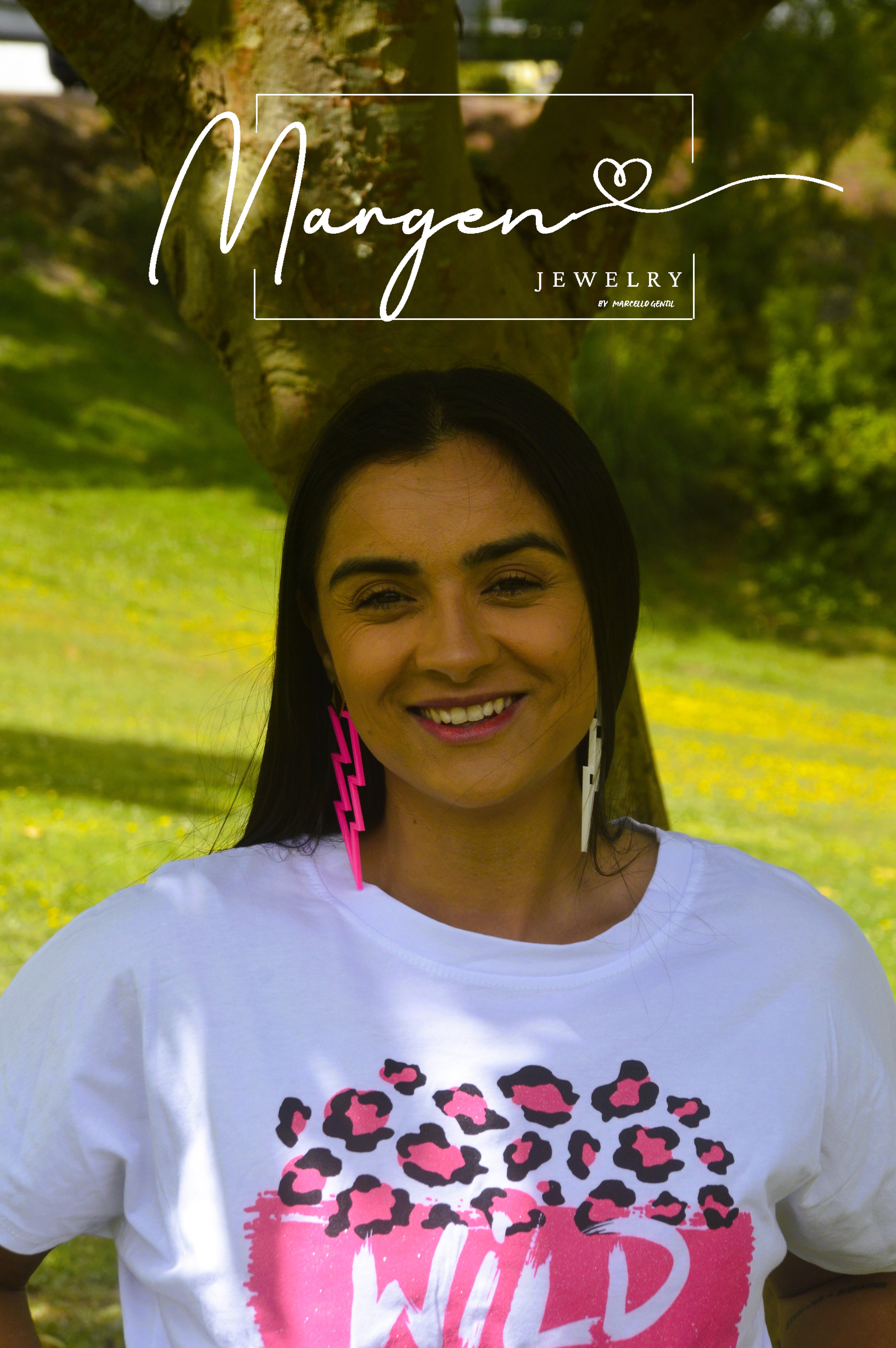 Brincos Lightning - PINK and WHITE